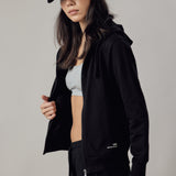 Felpa con Cappuccio e Zip Nero