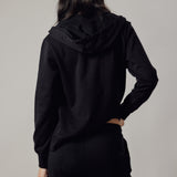 Felpa con Cappuccio e Zip Nero