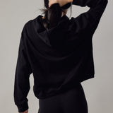 Felpa con Cappuccio in Interlock Nero