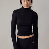 Black Interlock Turtleneck