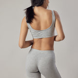 Active Biker Set + Light Grey Mélange Sports Top