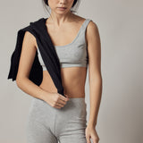 Active Biker Set + Light Grey Mélange Sports Top