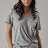 Deep V-Neck T-Shirt Light Grey Melange