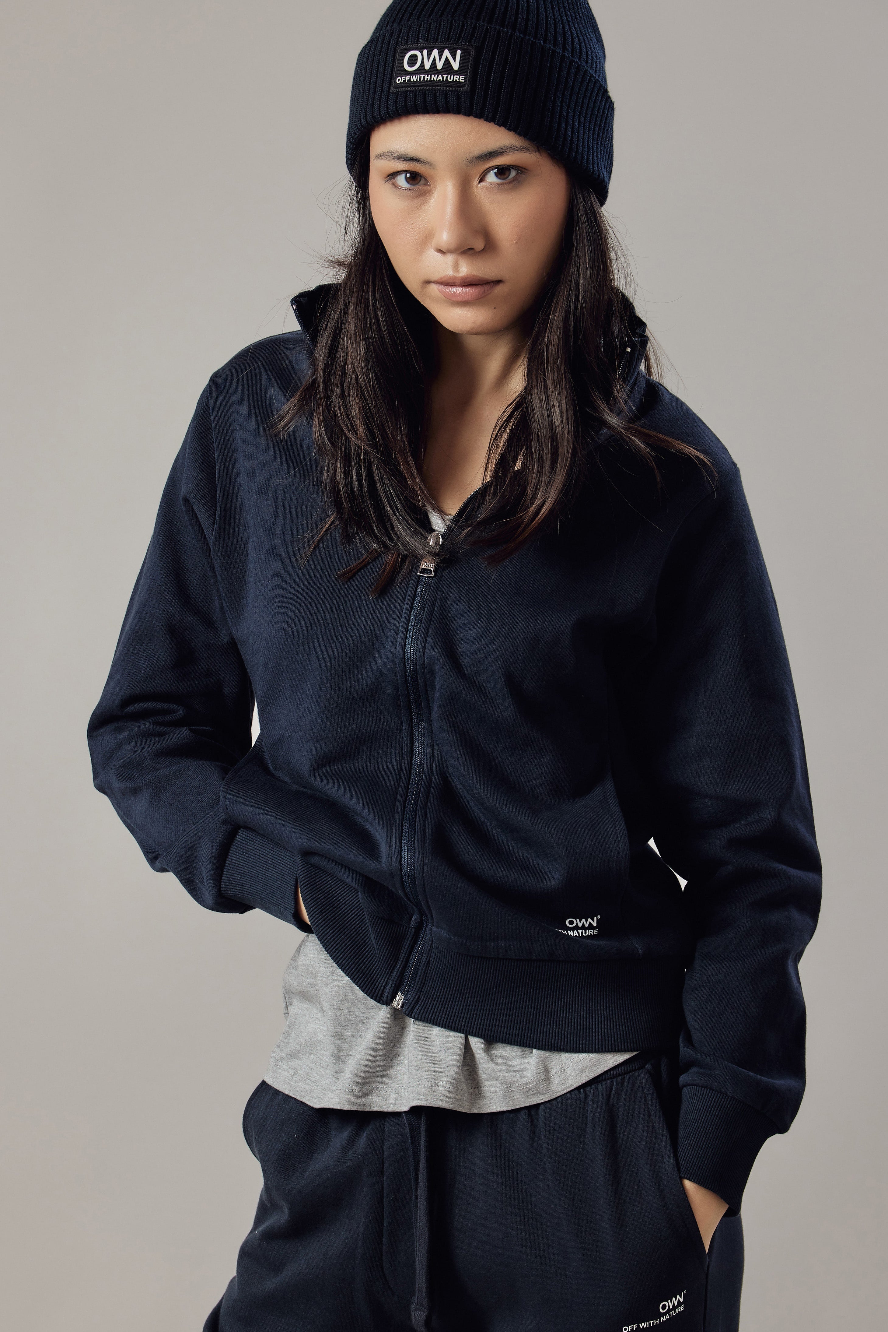 Felpa Felpata con Zip Blu