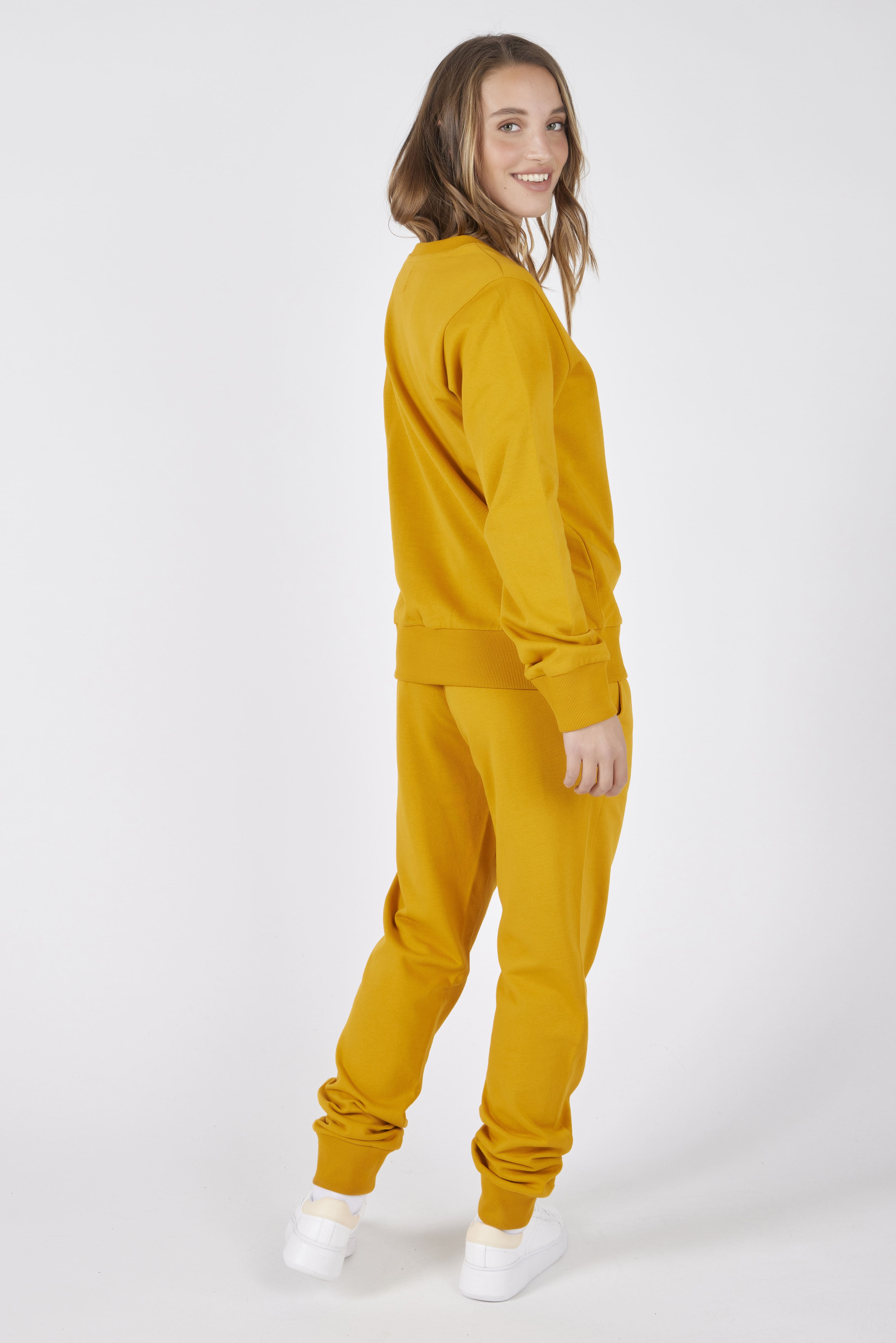 Set Felpa Felpata Girocollo + Joggers Felpati Ocra
