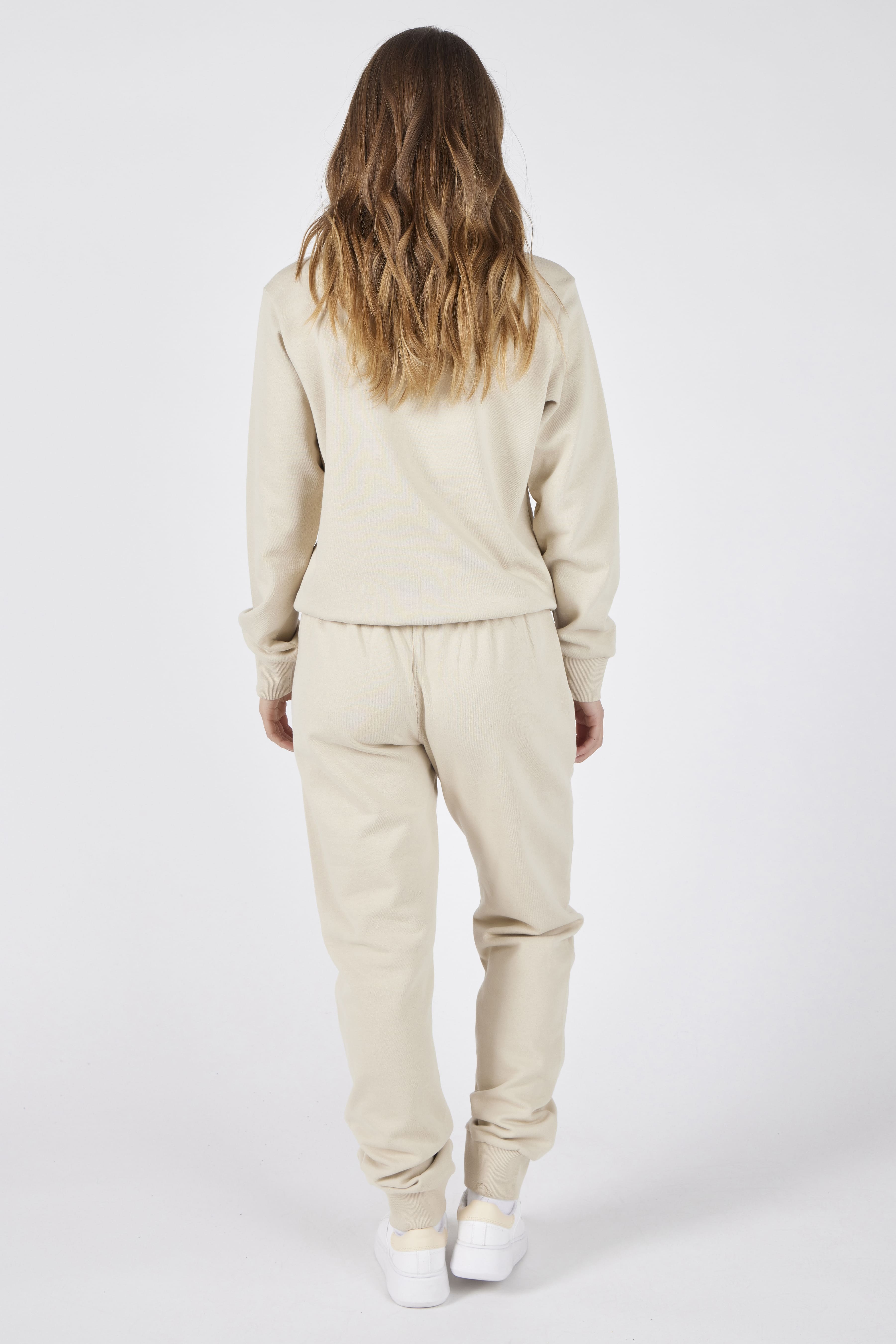 Set Felpa Felpata Girocollo + Joggers Felpati Ecru