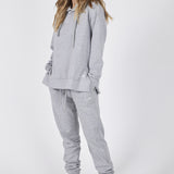 Set Felpa Felpata Cappuccino e Spacchi Laterali + Joggers Felpati