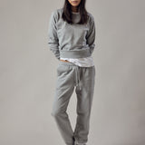 Joggers Felpati Dritti Grigio Chiaro Melange