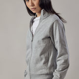 Felpa Felpata con Zip Grigio Chiaro Melange