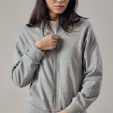 Felpa Felpata con Zip Grigio Chiaro Melange