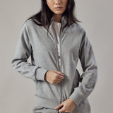 Felpa Felpata con Zip Grigio Chiaro Melange