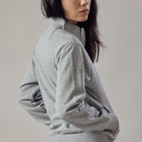 Felpa Felpata con Zip Grigio Chiaro Melange
