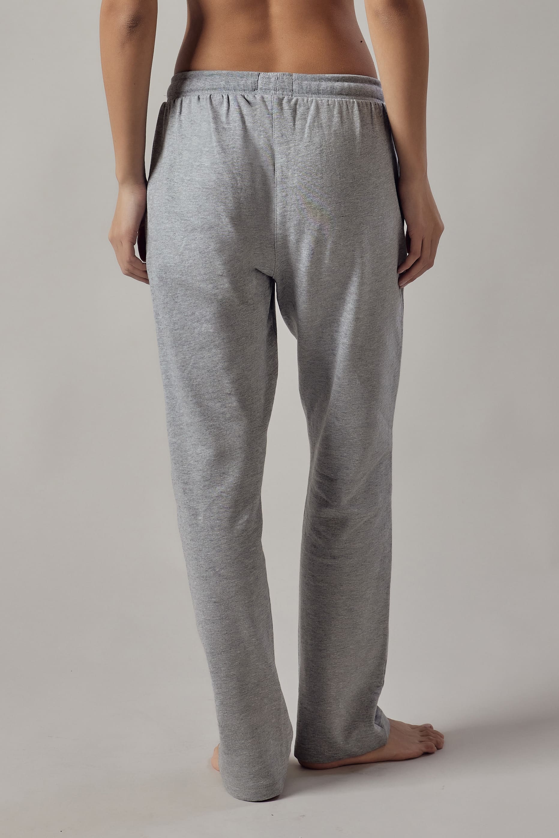 Joggers Dritti Grigio Chiaro Melange