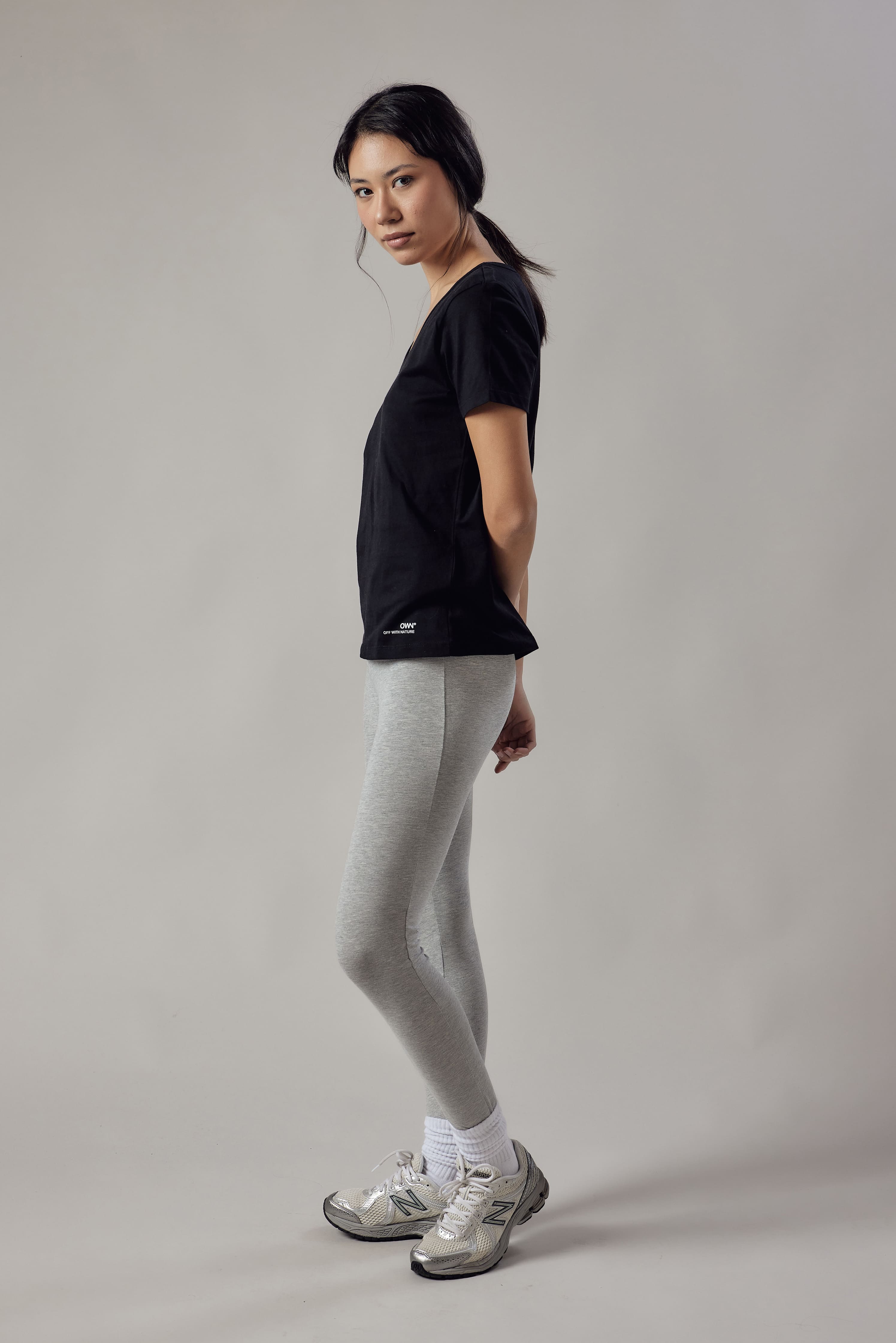 Deep Neck Black T-Shirt