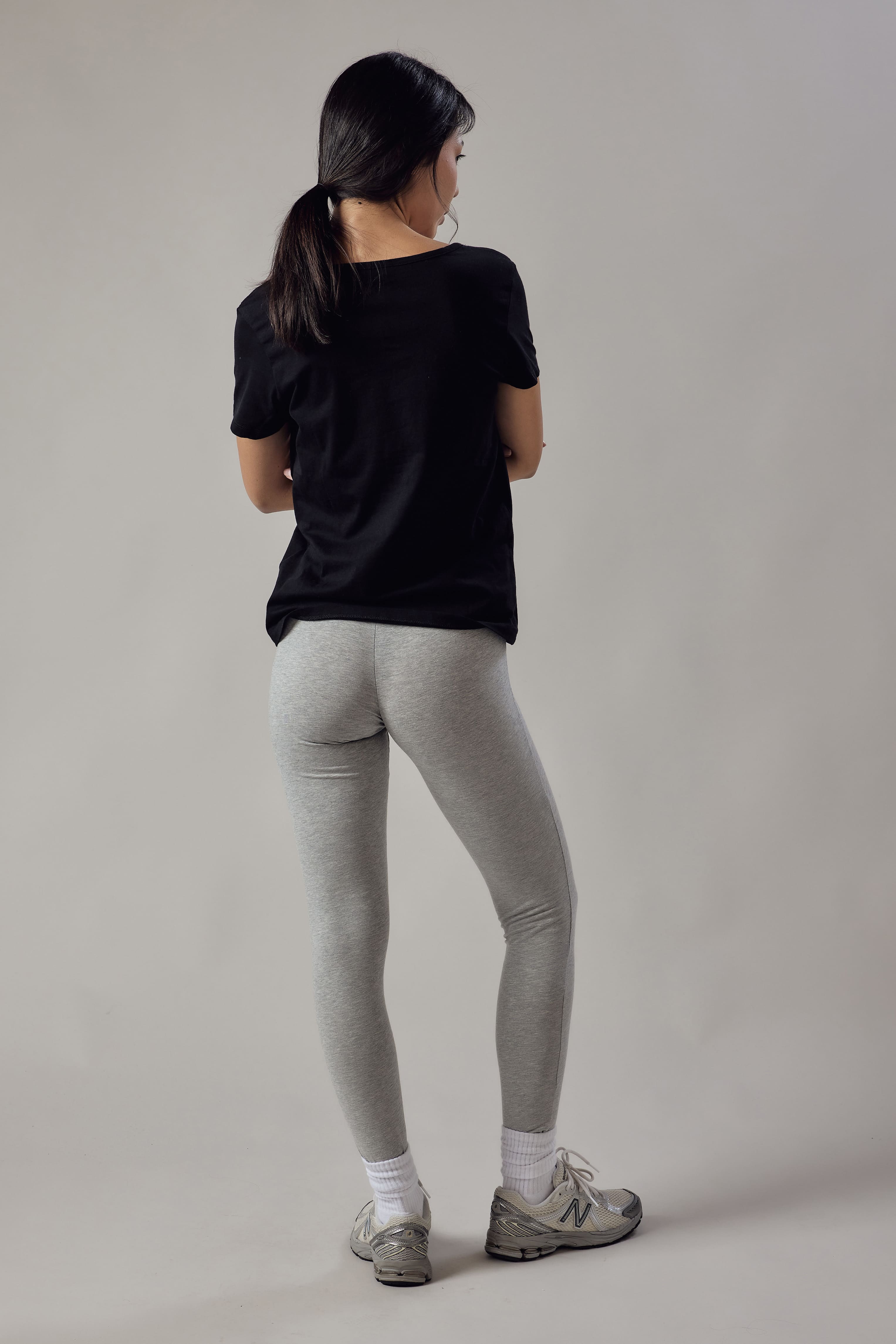 Deep Neck Black T-Shirt