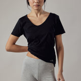 Deep Neck Black T-Shirt