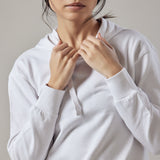 Hooded Sweatshirt with Side Slits White
