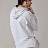 Hooded Sweatshirt with Side Slits White