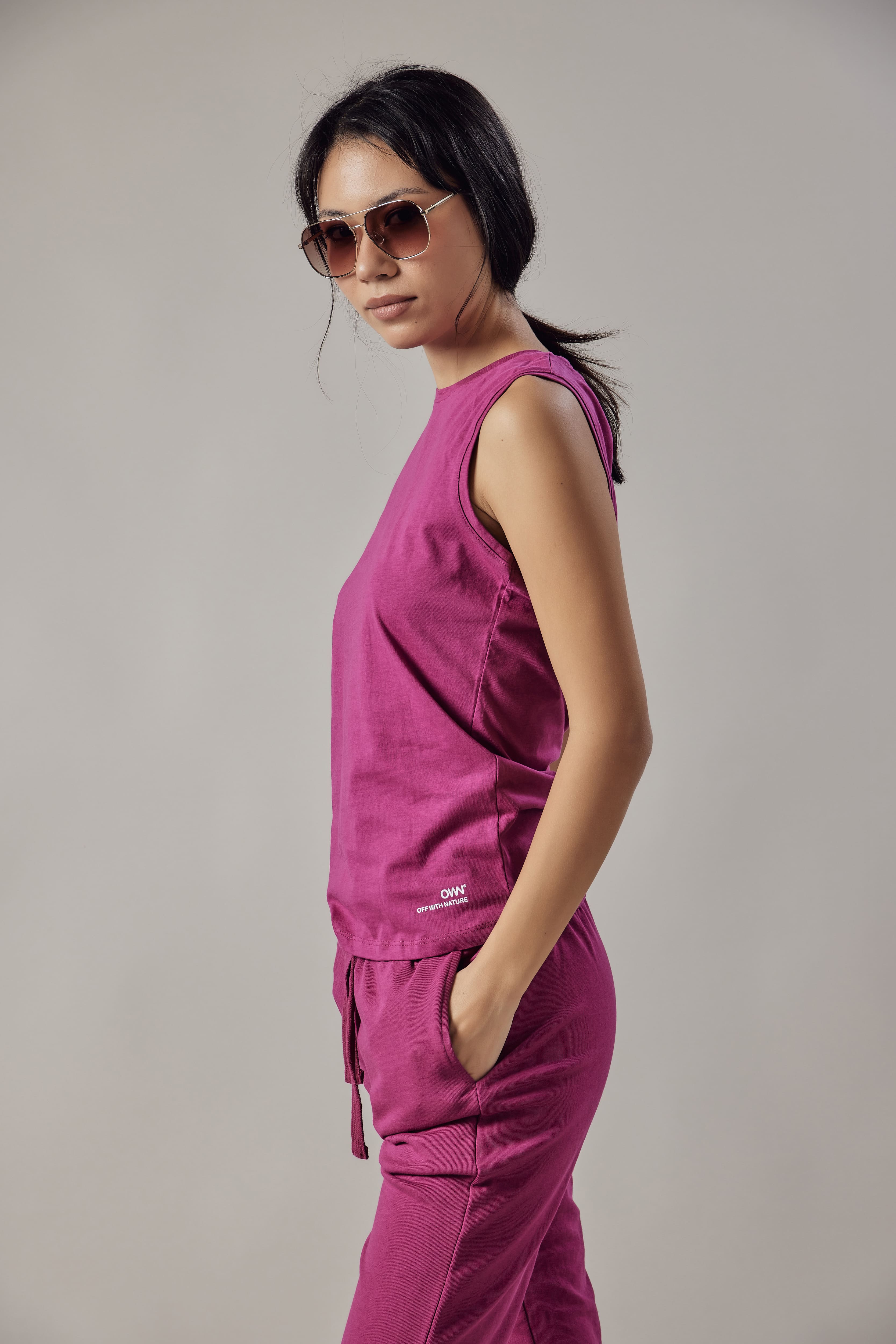 Canotta Girocollo Fucsia