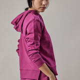 Fuchsia Hoodie with Side Slits