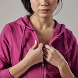 Felpa con Cappuccio e Zip Fucsia