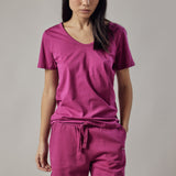 Deep V-Neck Fuchsia T-Shirt
