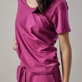 Deep V-Neck Fuchsia T-Shirt