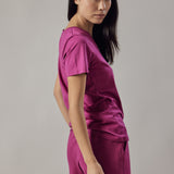 Deep V-Neck Fuchsia T-Shirt