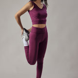Leggings a Vita Alta Vinaccia
