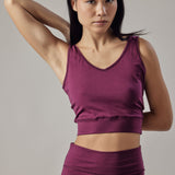 Burgundy V-Neck Sports Top
