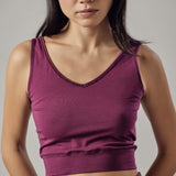 Burgundy V-Neck Sports Top
