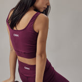 Burgundy V-Neck Sports Top