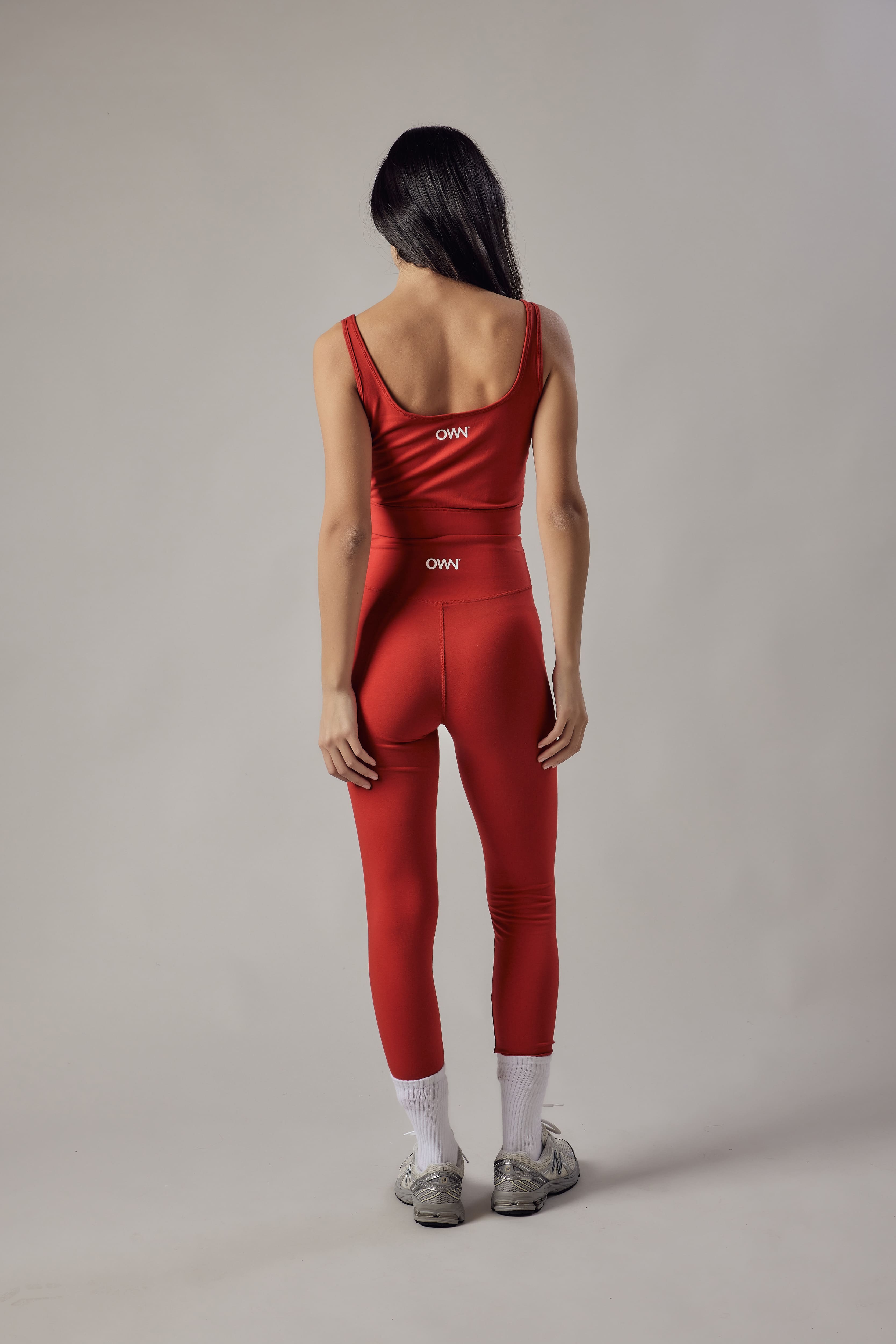 Set Active Leggings a Vita Alta + Top Sportivo Rosso