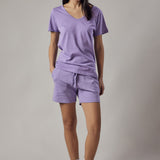 Lilac Deep V-Neck T-Shirt