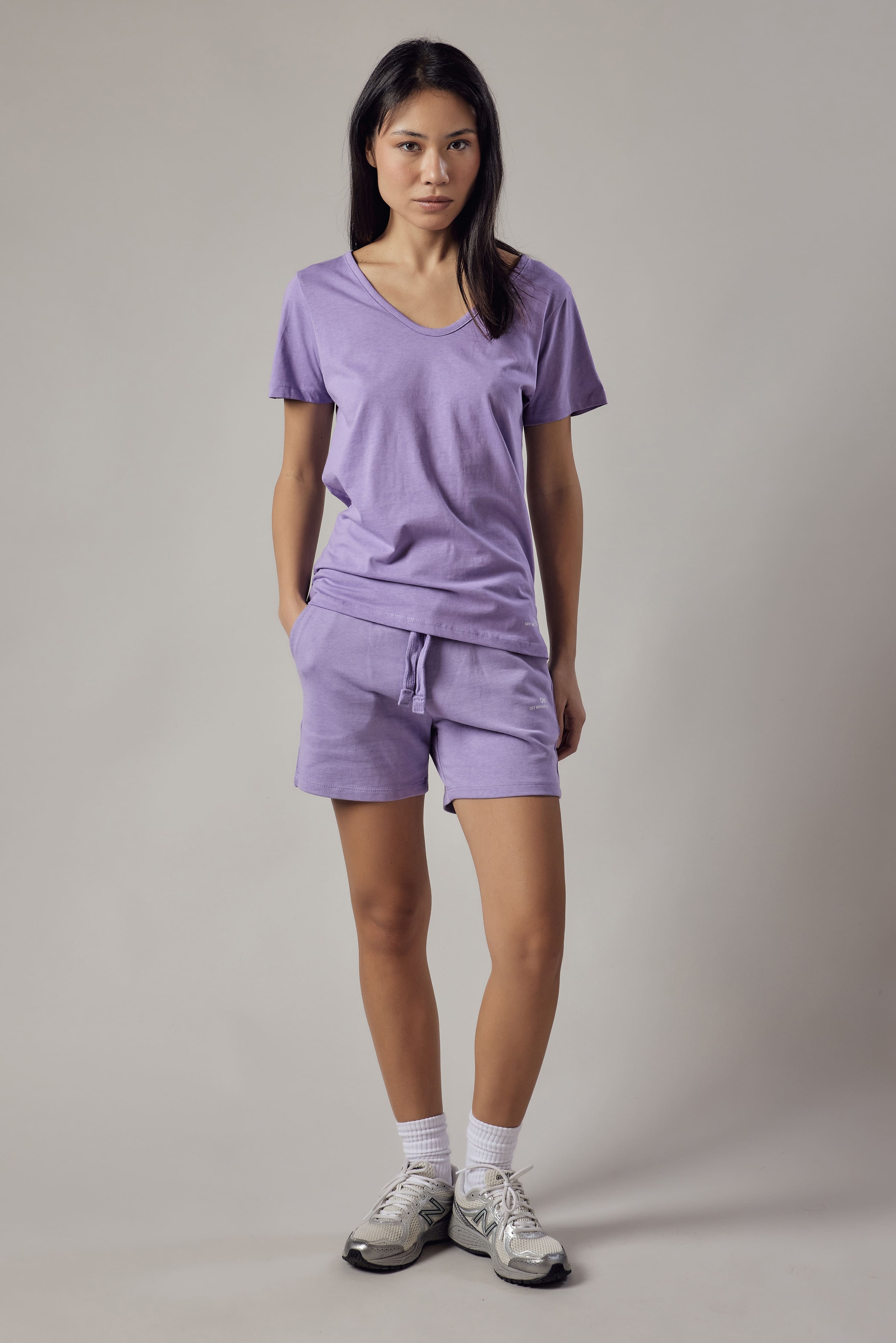 Lilac Deep V-Neck T-Shirt