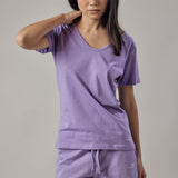 Lilac Deep V-Neck T-Shirt