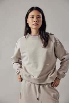 Set Felpa Girocollo + Joggers Loose Fit – Beige