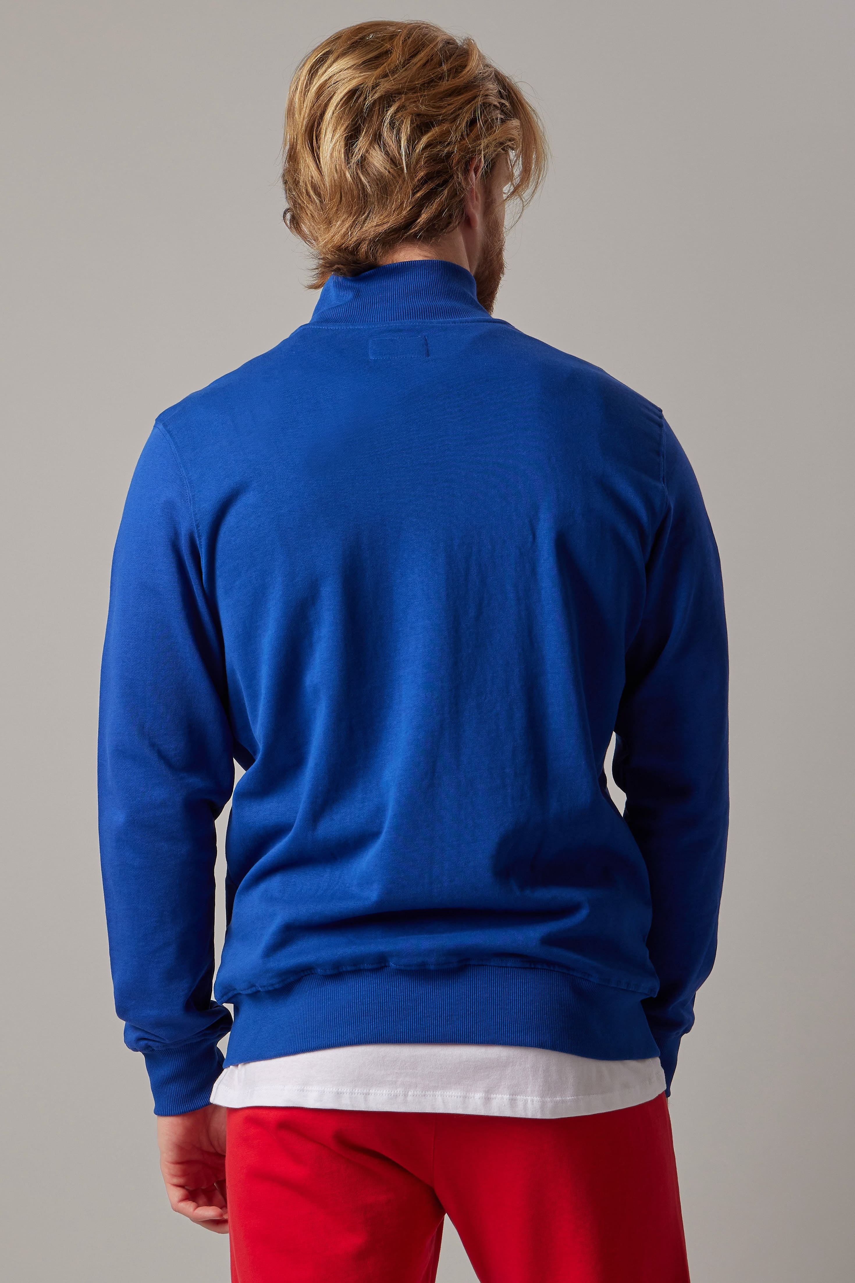 Felpa con Zip Blu Royal