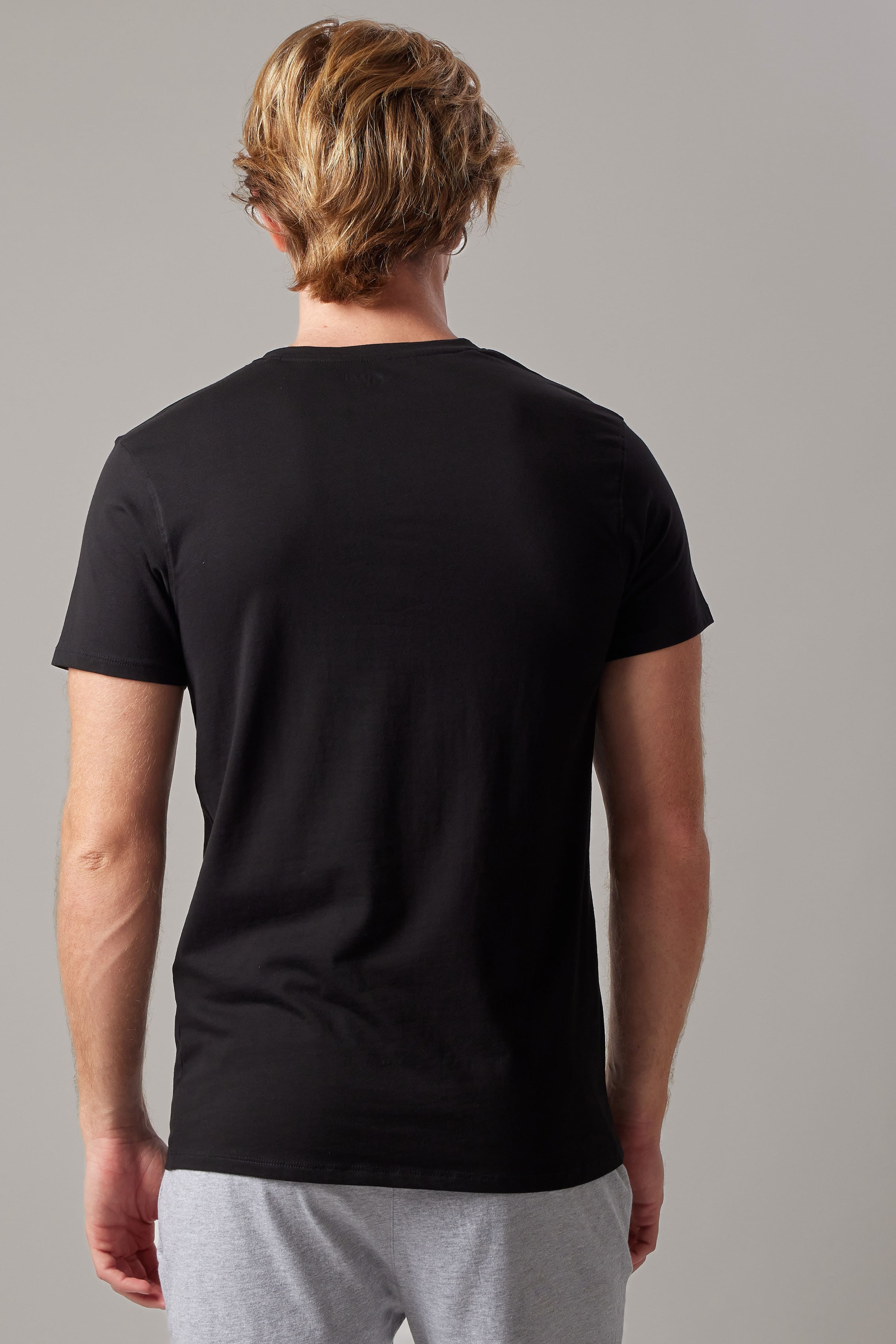 T-Shirt Scollo a V Elasticizzata Nero