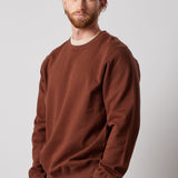 Brown Fleece Crewneck Sweatshirt + Fleece Joggers Set