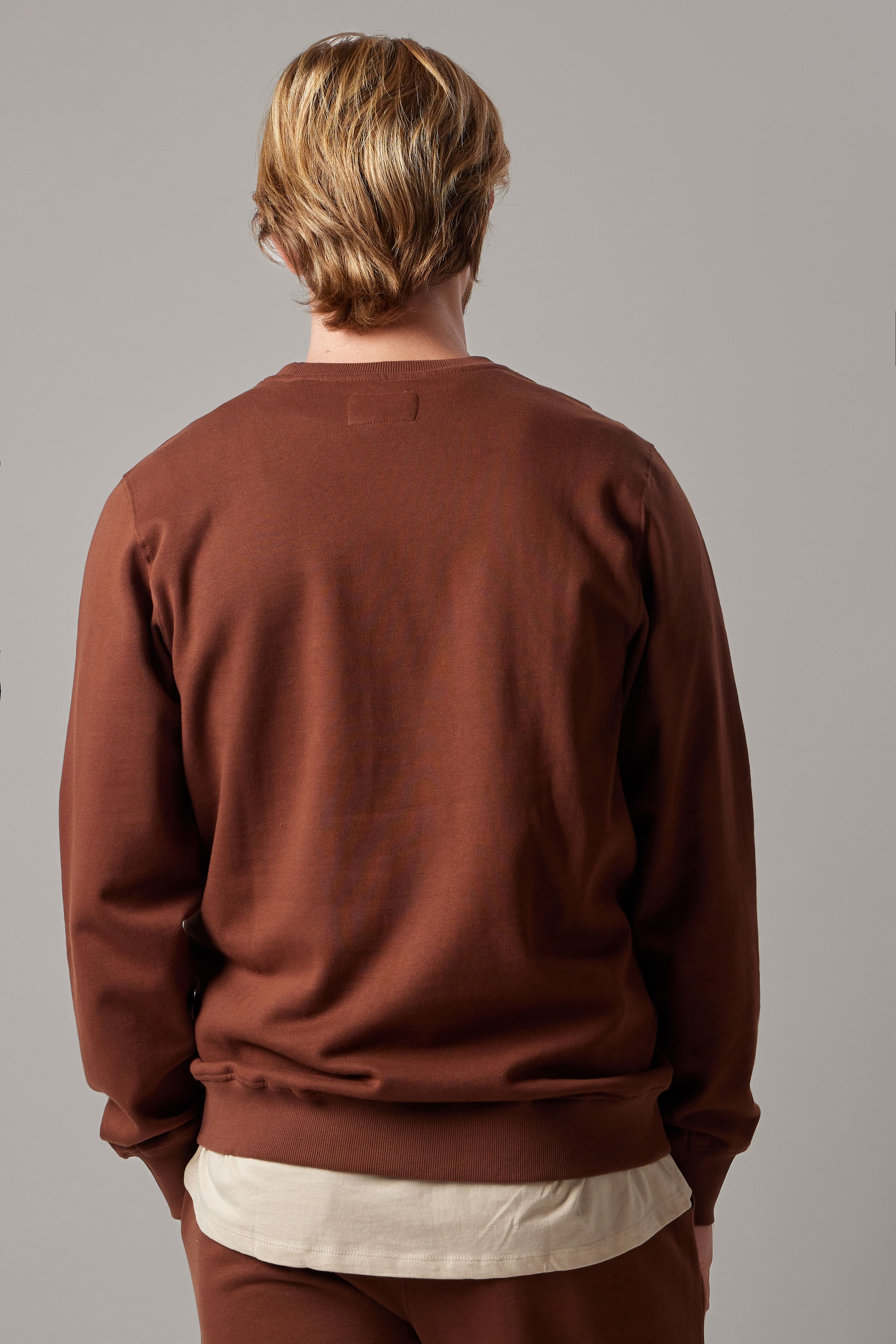 Brown Fleece Crewneck Sweatshirt