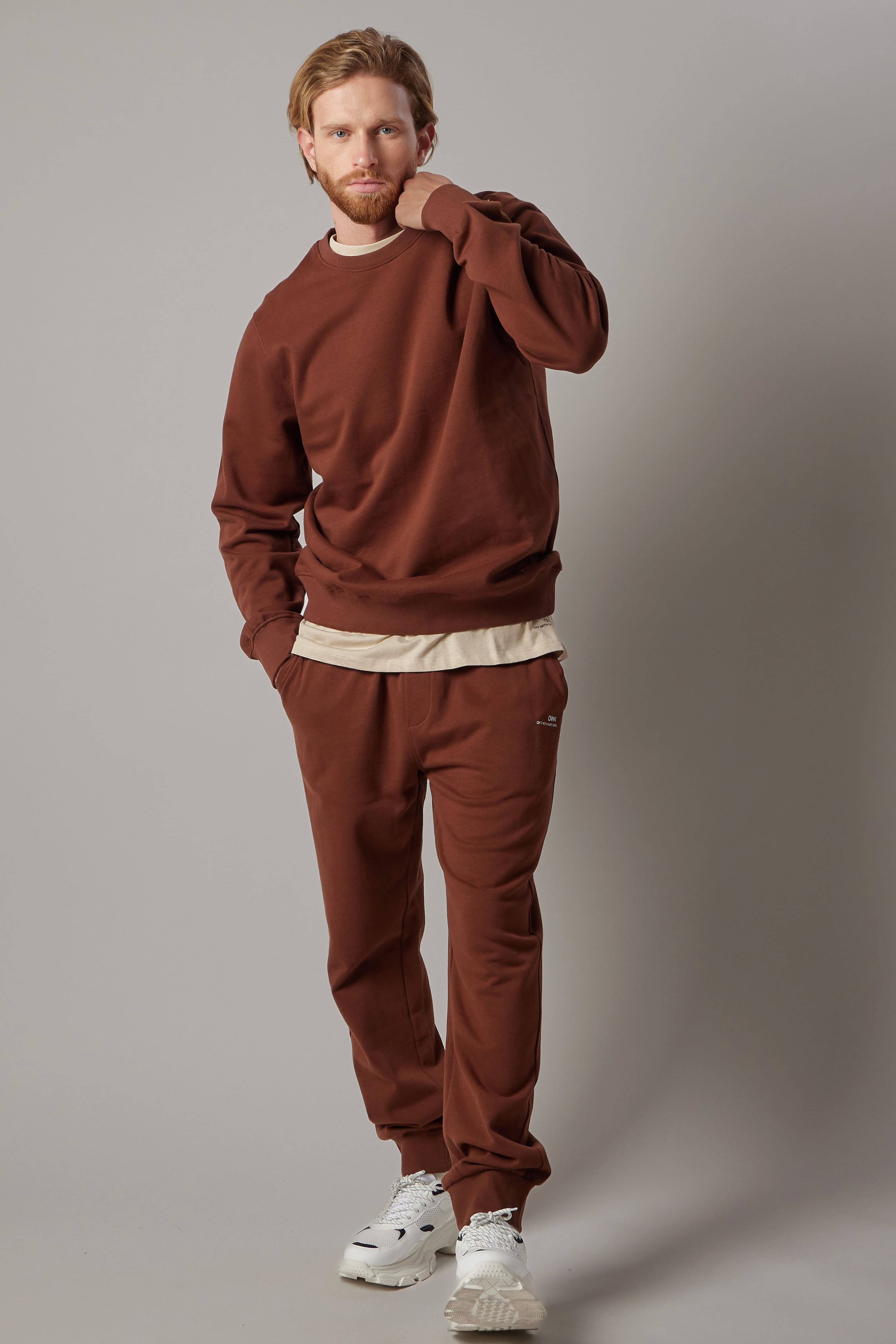 Brown Fleece Crewneck Sweatshirt