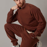Brown Fleece Crewneck Sweatshirt