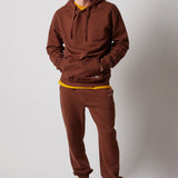 Fleece Hoodie + Fleece Joggers Set Brown