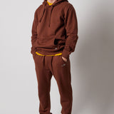 Fleece Hoodie + Fleece Joggers Set Brown
