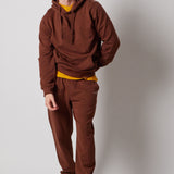 Fleece Hoodie + Fleece Joggers Set Brown