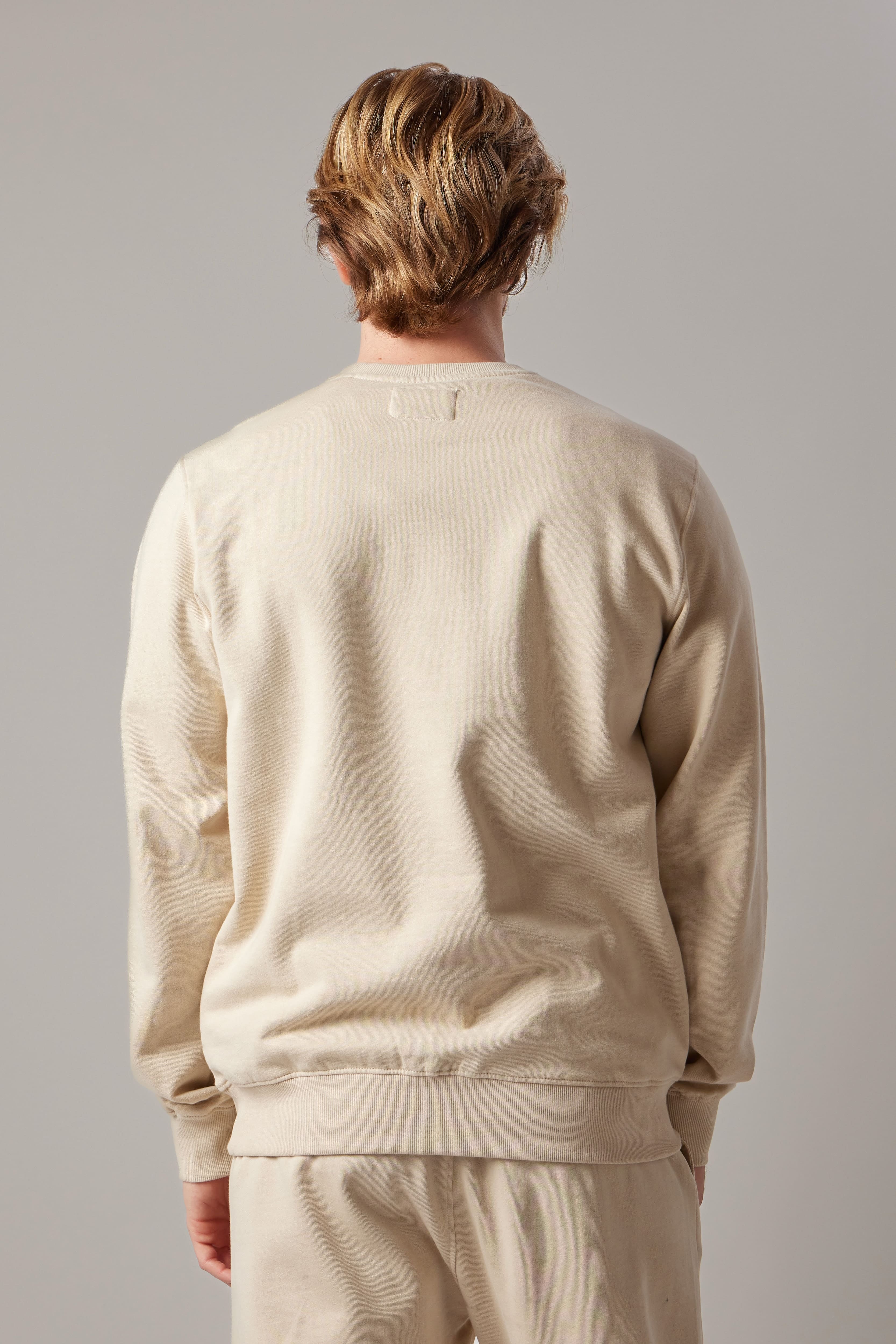 Ecru Fleece Crew Neck Sweatshirt