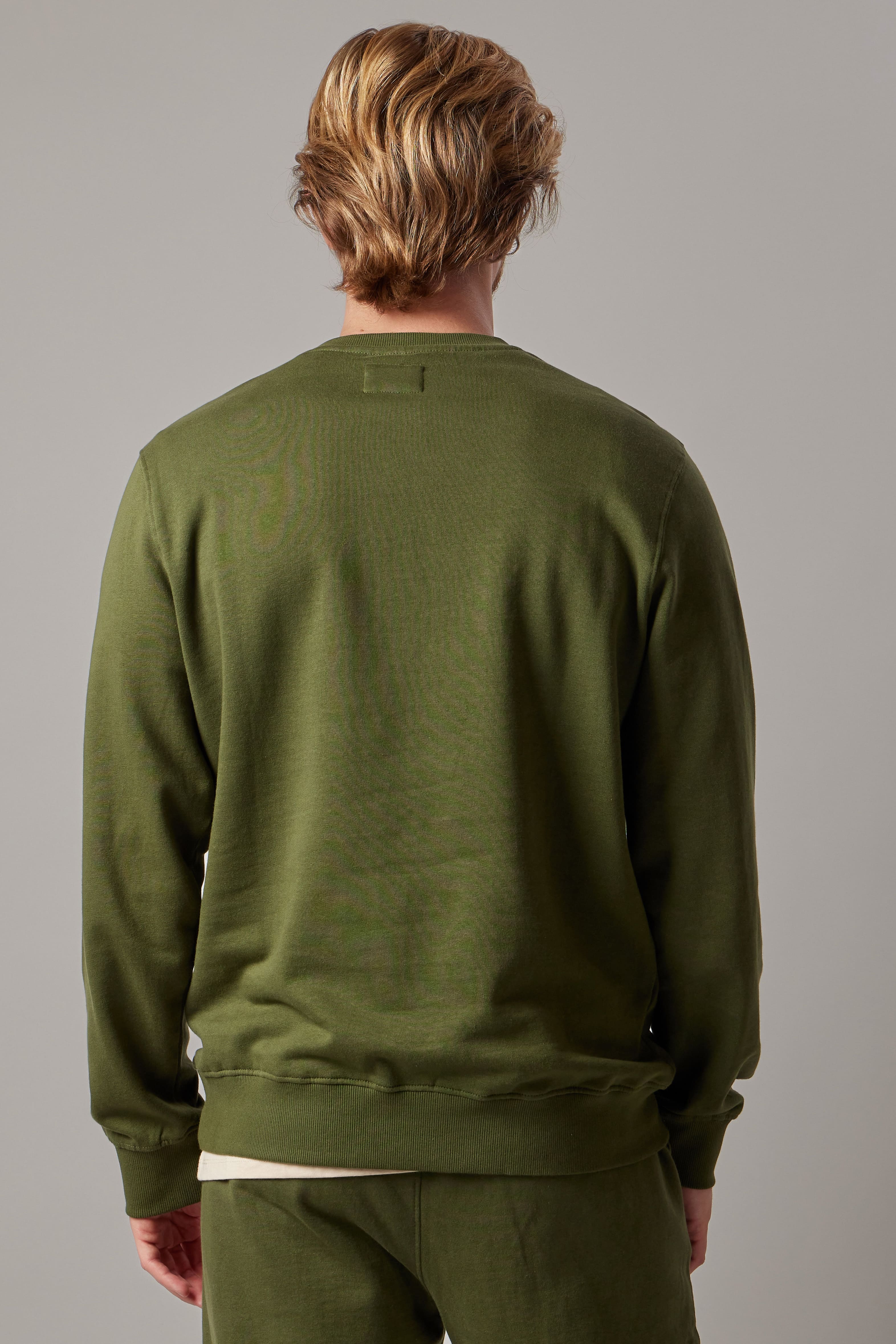Felpa Felpata Girocollo Verde Militare