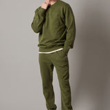 Felpa Felpata Girocollo Verde Militare