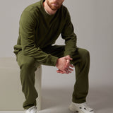 Felpa Felpata Girocollo Verde Militare